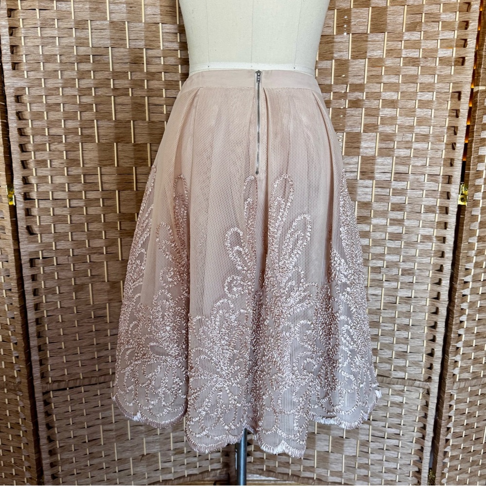 endless rose blush toned soutache embroidered skirt M - Picture 5 of 12
